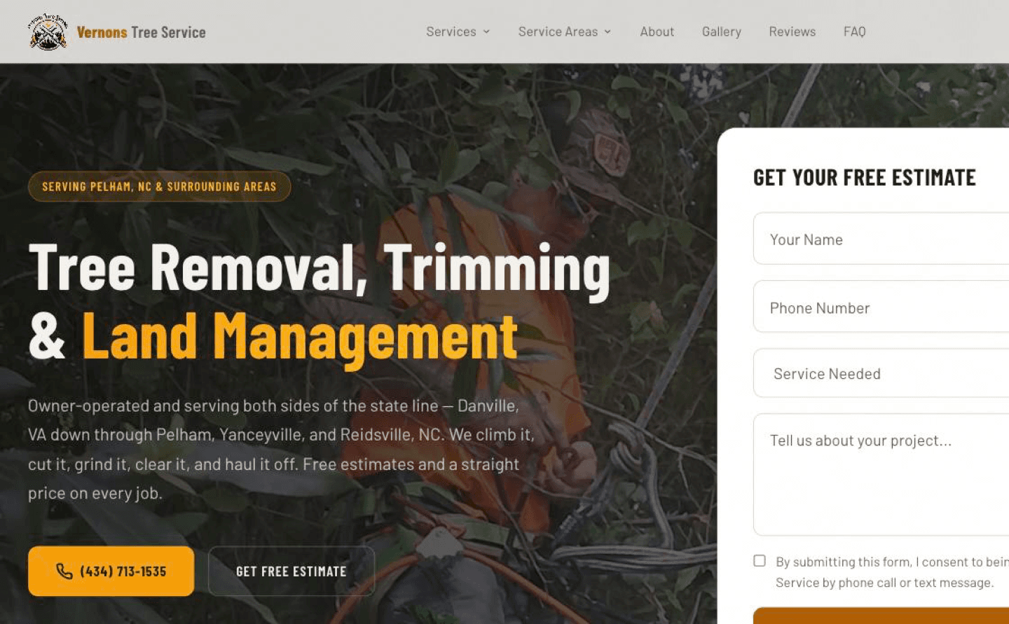 Vernons Tree Service — Tree Service site